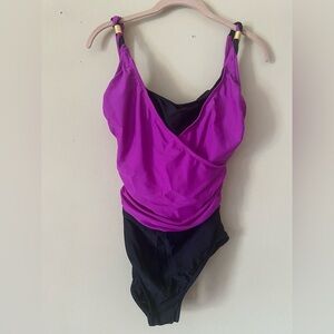 Shape Detector Purple and Black Underwire Swimsuit 12